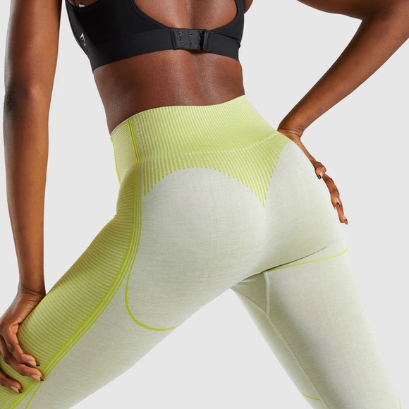 HYPER AMPLIFY LEGGINGS- light grey marl/lime - Picture 2 of 4